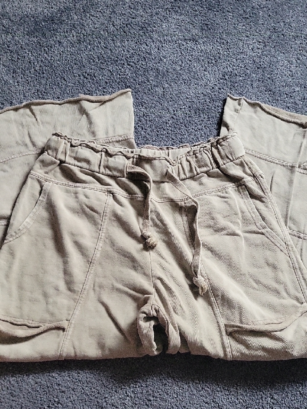 Easel Taupe Terry Knit Jogger Pants - Picture 2 of 5